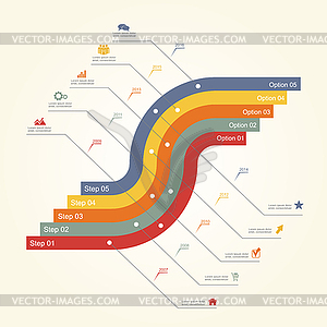 Infographic report template with lines and icons - vector EPS clipart