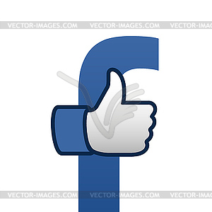 Facebook like thumbs up symbol icon - vector image
