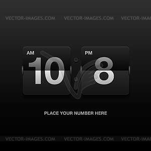 Digital clock, analog black scoreboard - vector clipart / vector image