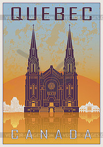 Quebec vintage poster - color vector clipart
