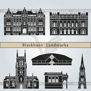 Блэкберн достопримечательности и памятники - клипарт в векторе