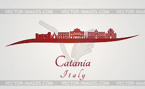 Катания Skyline в красный - изображение в векторе