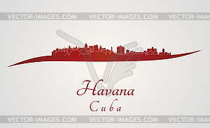 Havana skyline red - vector clipart / vector image