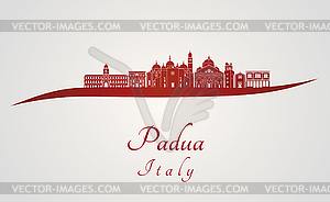 Padua skyline red - vector image