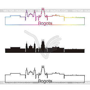 Athens skyline linear style with rainbow - vector clipart