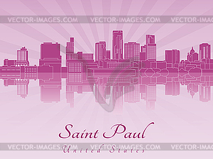 Saint Paul skyline in purple radiant  - vector image