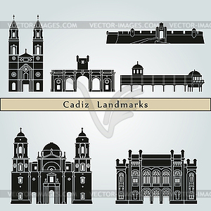 Cadiz Landmarks - vector clipart