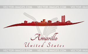 Amarillo skyline in red - vector EPS clipart