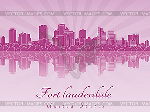 Форт-Лодердейл горизонт в фиолетовый сияющий орхидеей - графика в векторе