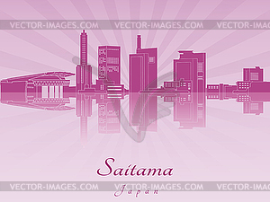 Saitama skyline in purple radiant  - vector clipart / vector image