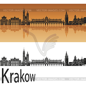 Krakow skyline - vector clip art