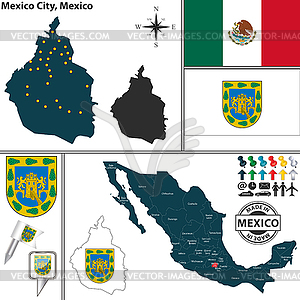 Карта Мехико, Мексика - клипарт