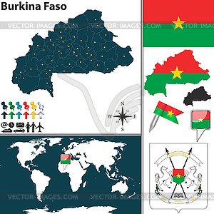 Map of Burkina Faso - vector clip art