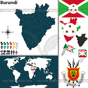 Map of Burundi - vector clipart / vector image