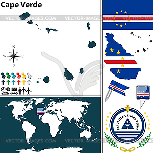 Map of Cape Verde - vector image