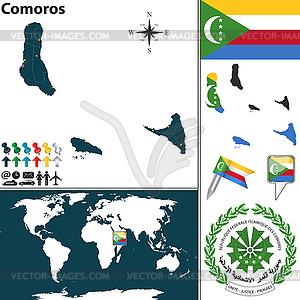 Map of Comoros - vector image