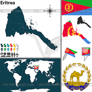 Map of Eritrea - vector clip art