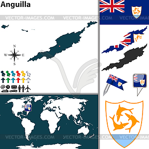 Map of Anguilla - vector clip art