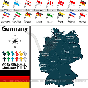 Map of Germany - royalty-free vector clipart