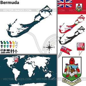 Map of Bermuda - vector clipart