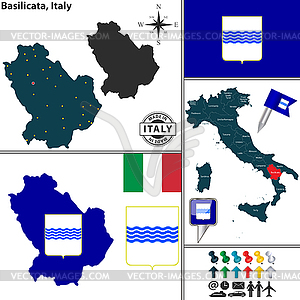 Map of Basilicata, Italy - royalty-free vector image