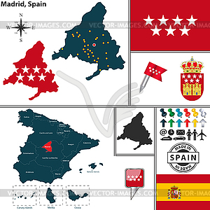Map of Madrid, Spain - vector EPS clipart