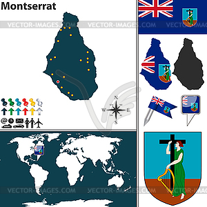 Map of Montserrat - vector clipart