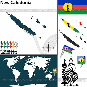 Map of New Caledonia - royalty-free vector image