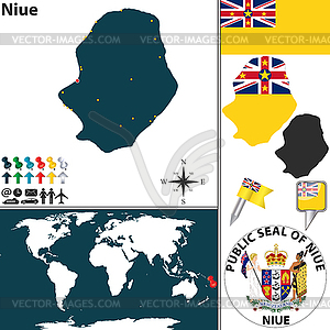 Map of Niue - vector clip art