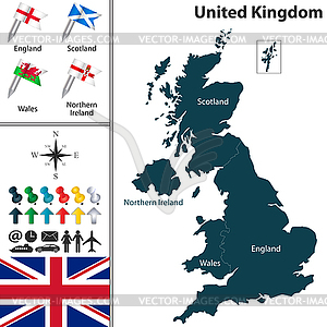 Map of England - vector clip art