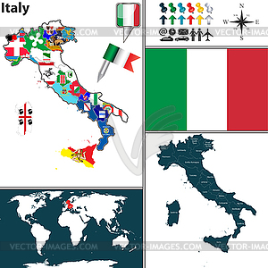 Map of Italy - vector image