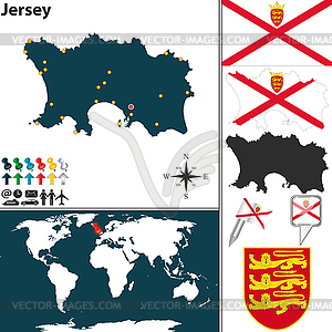 Map of Jersey - vector image