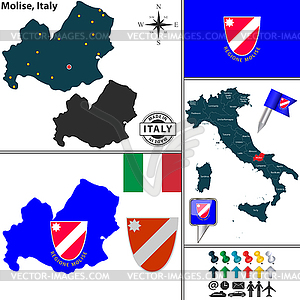 Map of Molise, Italy - vector clip art