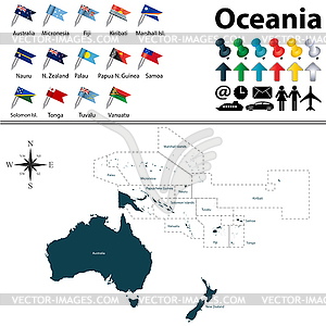 Map of Oceania - vector clipart