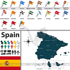 Карта Испании - векторный клипарт