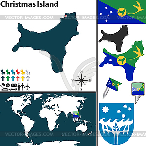 Map of Christmas Island - vector clipart