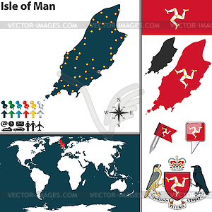 Map of Isle of Man - vector clip art