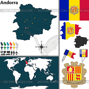 Map of Andorra - vector image