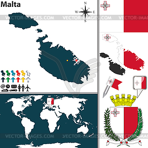 Map of Malta - vector image