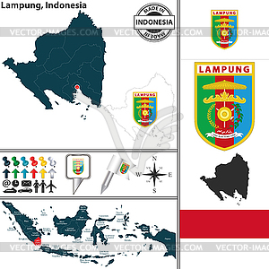 Map of Lampung, Indonesia - vector image