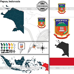 Map of Papua, Indonesia - vector clipart