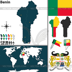Map of Benin - stock vector clipart