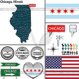 Chicago, Illinois - vector image
