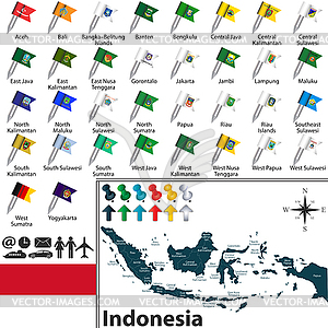 Карта Индонезии - клипарт в векторе