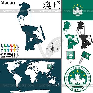 Map of Macau - vector image