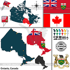 Map of Ontario, Canada - vector clipart