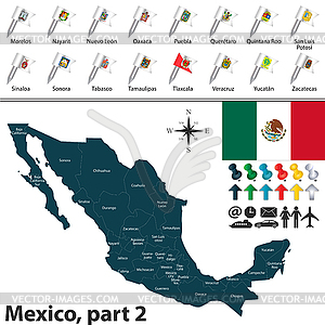 Map of Mexico - vector clip art