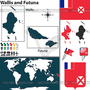 Map of Wallis and Futuna - vector image