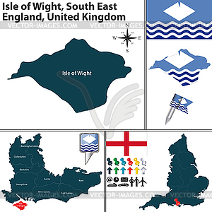 Isle of Wight, South East England, UK - royalty-free vector image