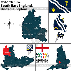 Oxfordshire, South East England, UK - vector clip art